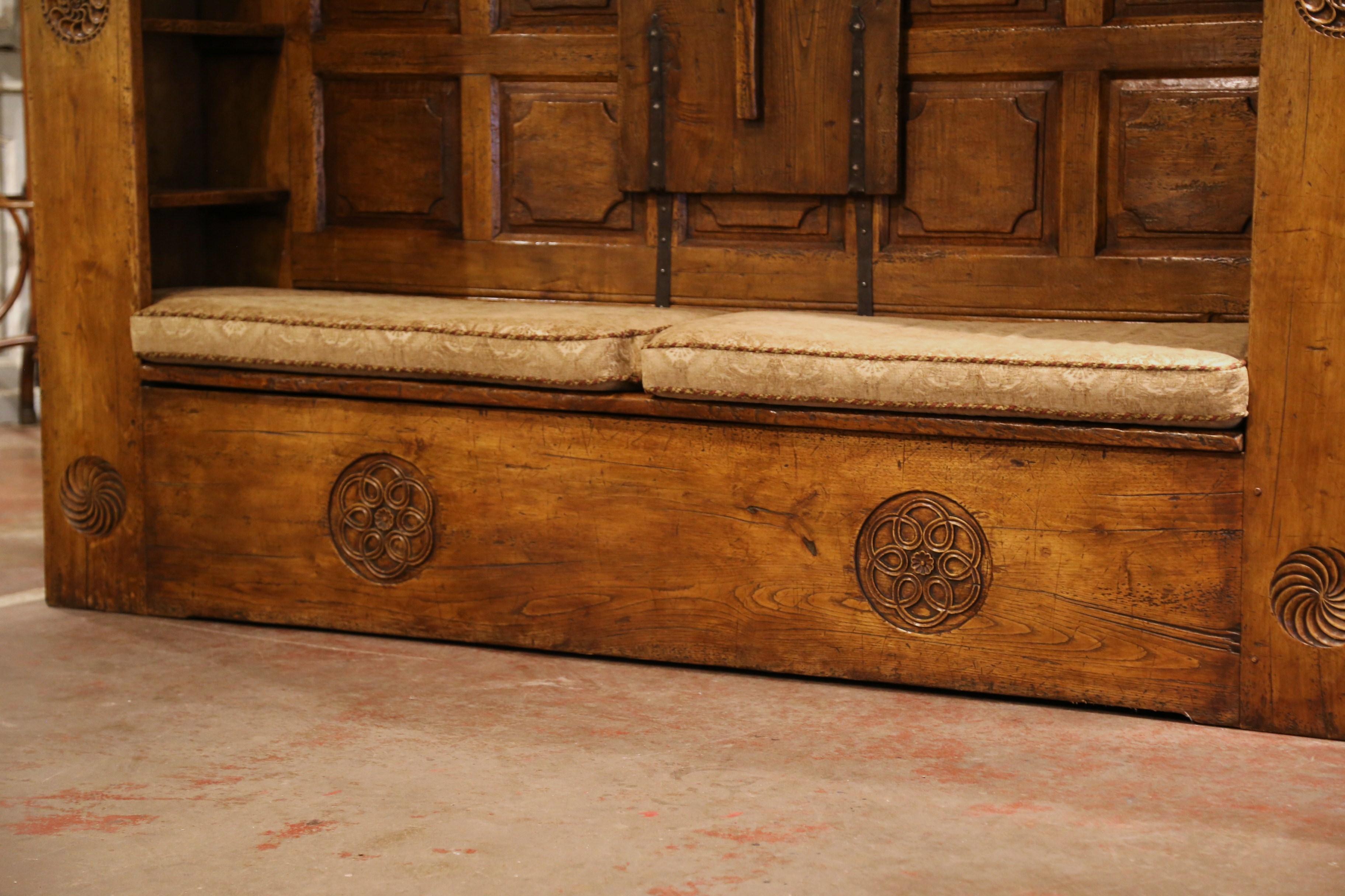 Patinated Midcentury French Carved Chestnut 