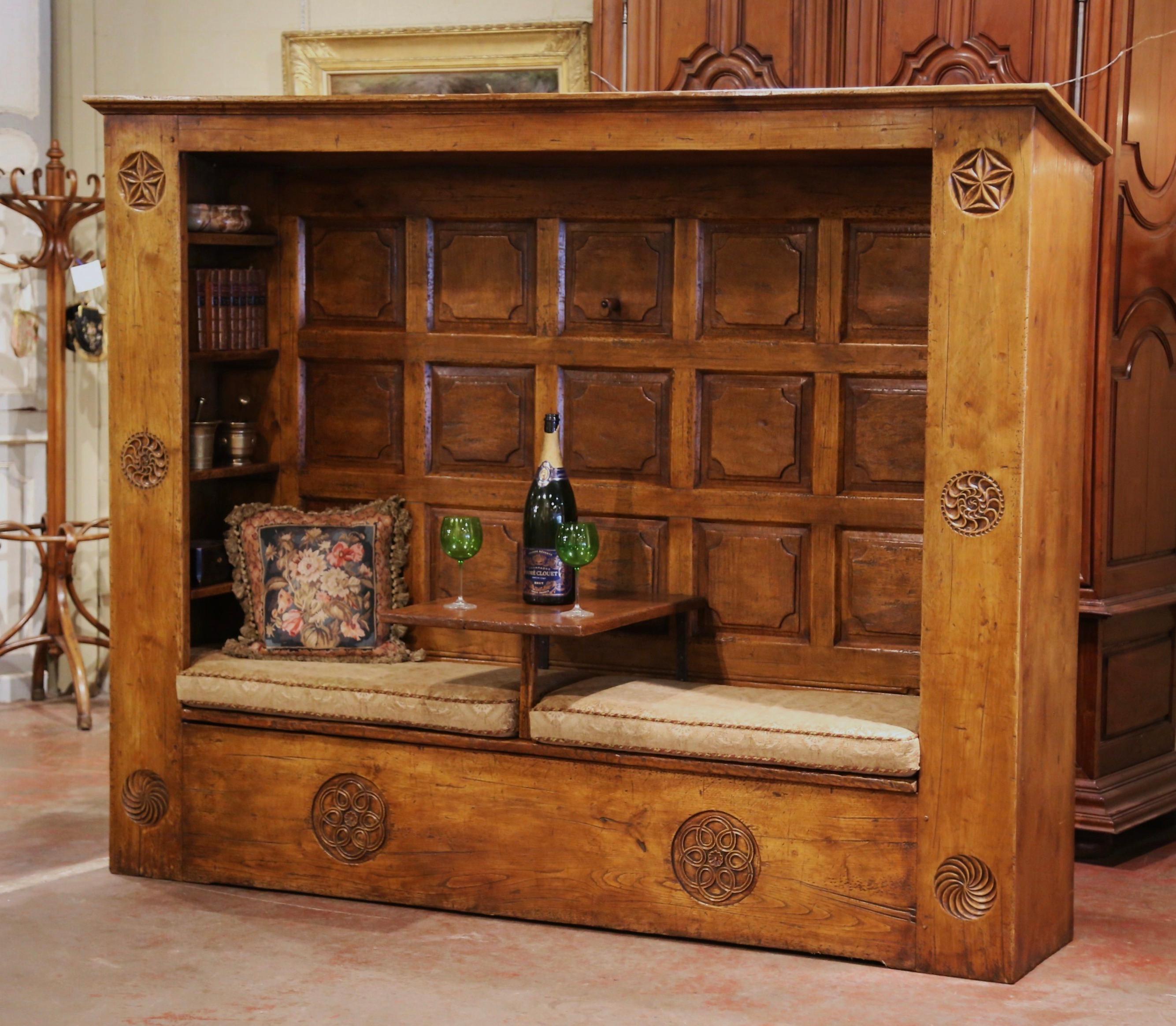 Midcentury French Carved Chestnut 