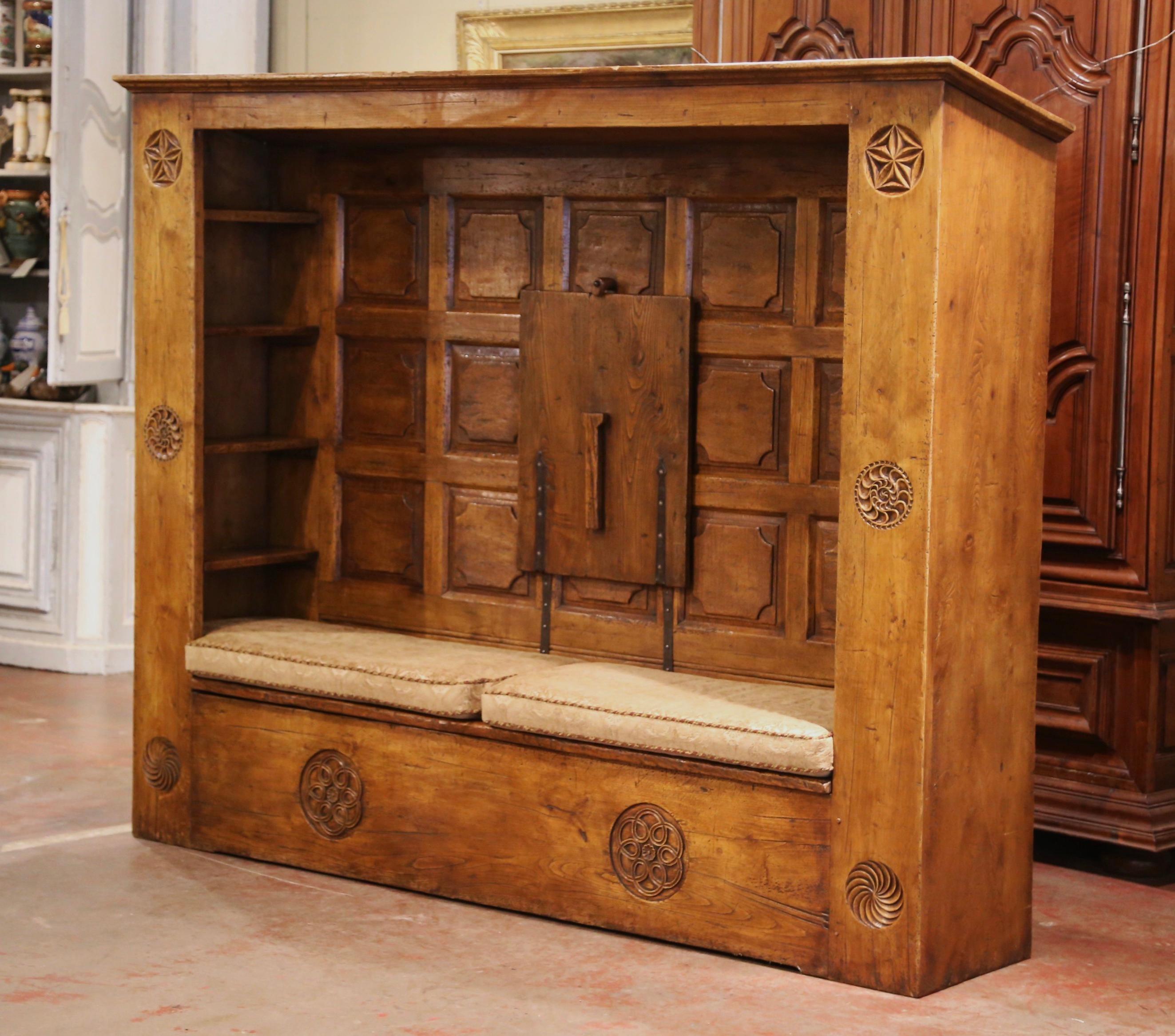 Midcentury French Carved Chestnut 