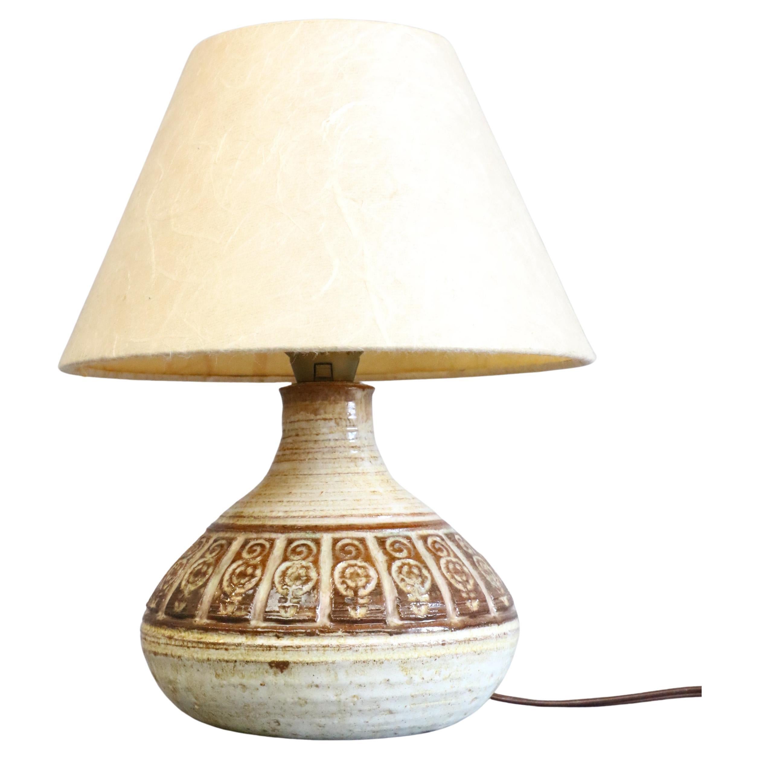 Midcentury French Ceramic Lamp by Marcel Giraud, Vallauris, 1960s Pottery