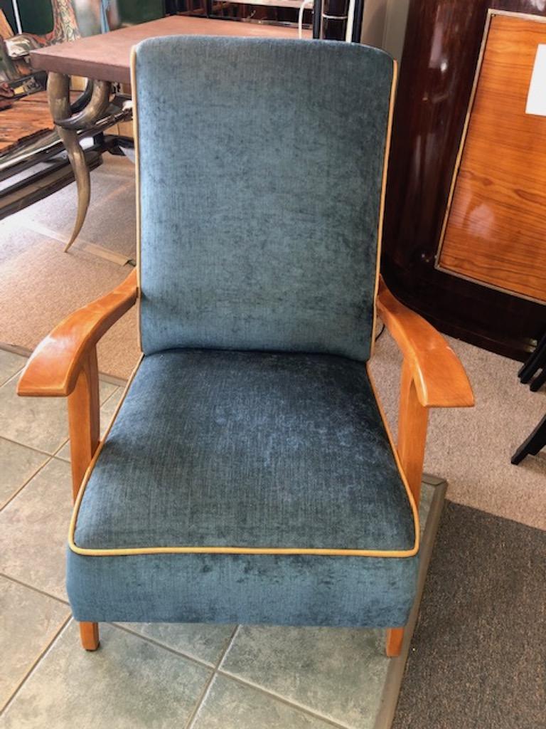 Mid-Century Modern Midcentury French Chair in Beechwood