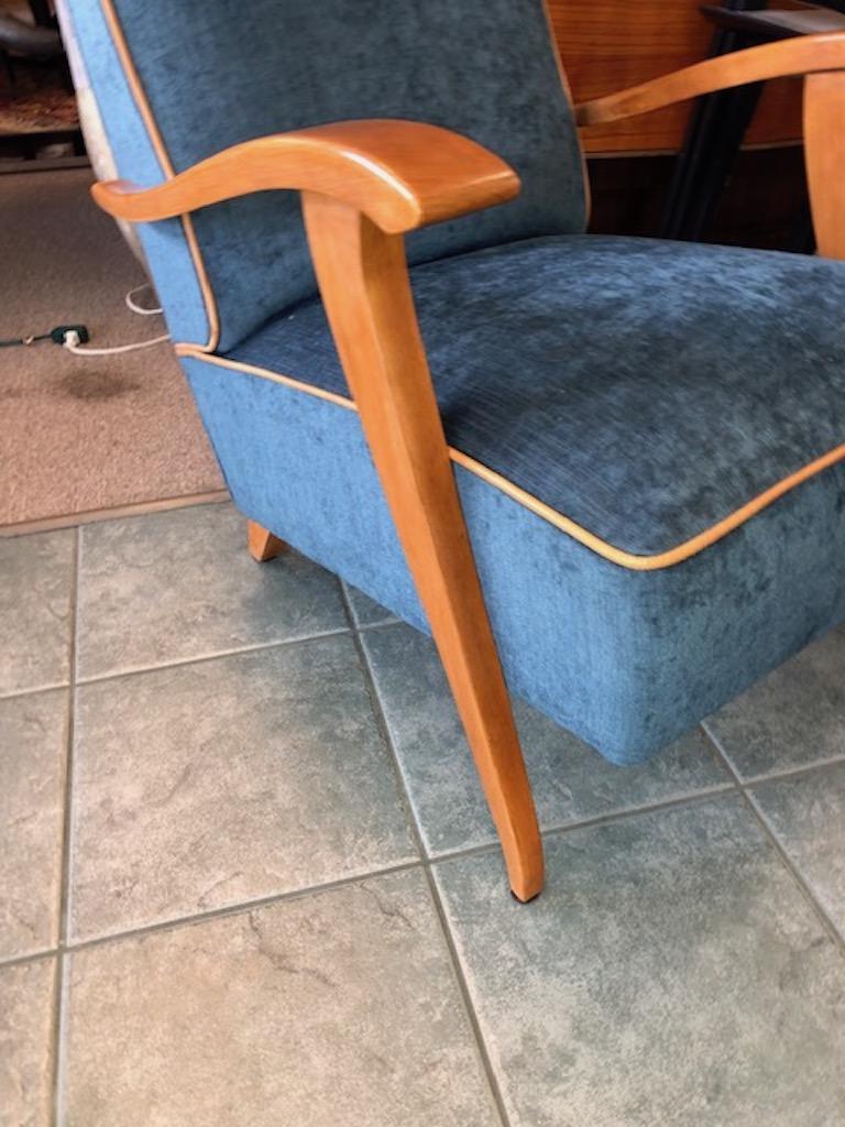 Midcentury French Chair in Beechwood In Excellent Condition In Houston, TX