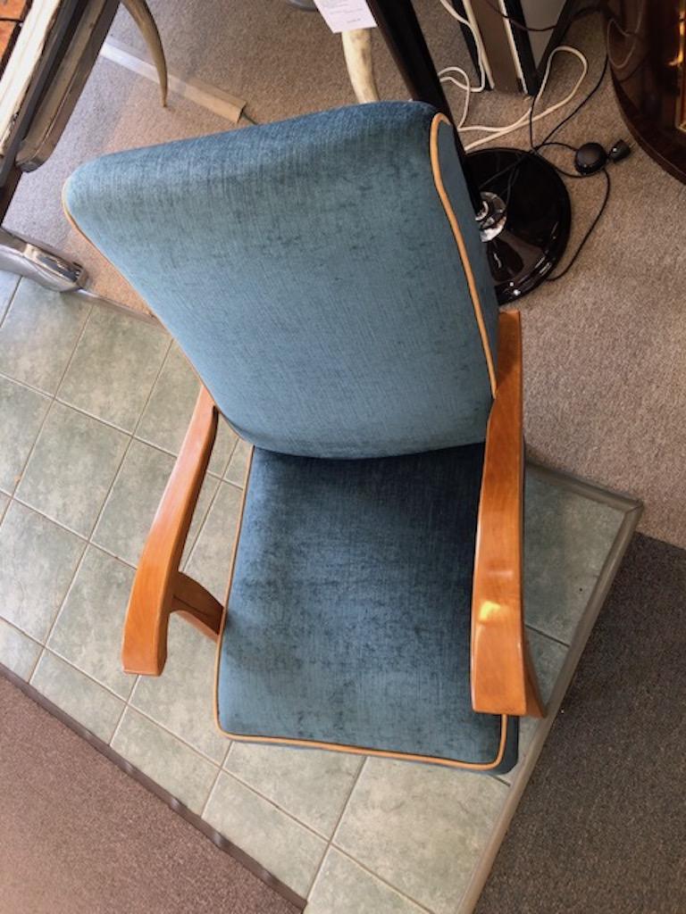 Fabric Midcentury French Chair in Beechwood