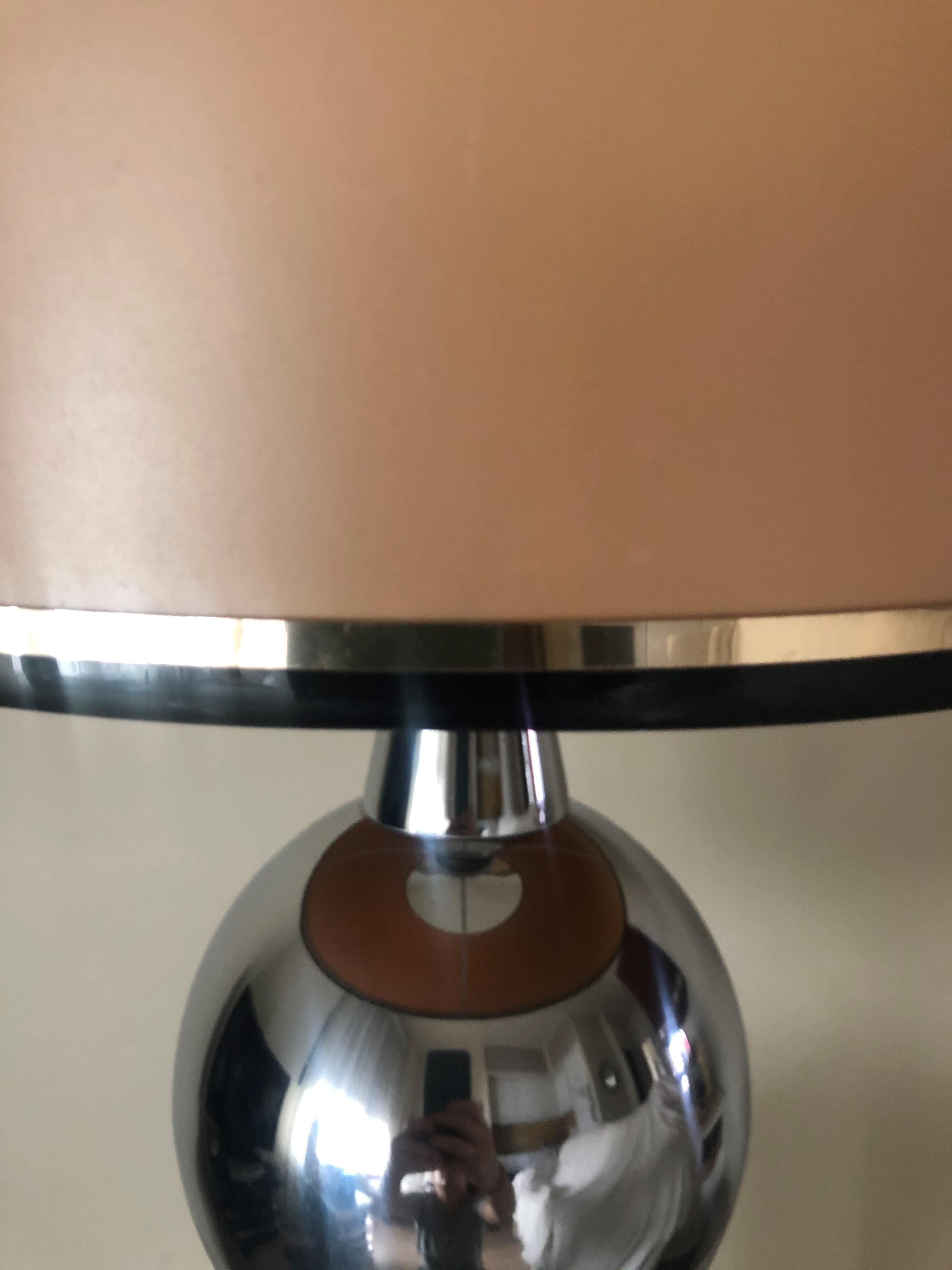 Late 20th Century Midcentury French Chrome Table Lamp by Philippe Barbier, 1970s