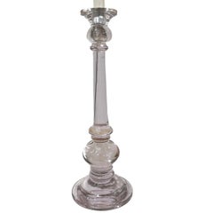 Midcentury French Clear Glass Lamp