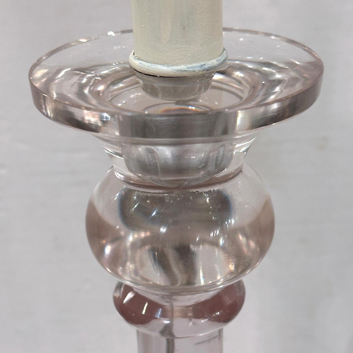 Lampada francese di metà secolo in vetro trasparente In condizioni buone in vendita a New York, NY