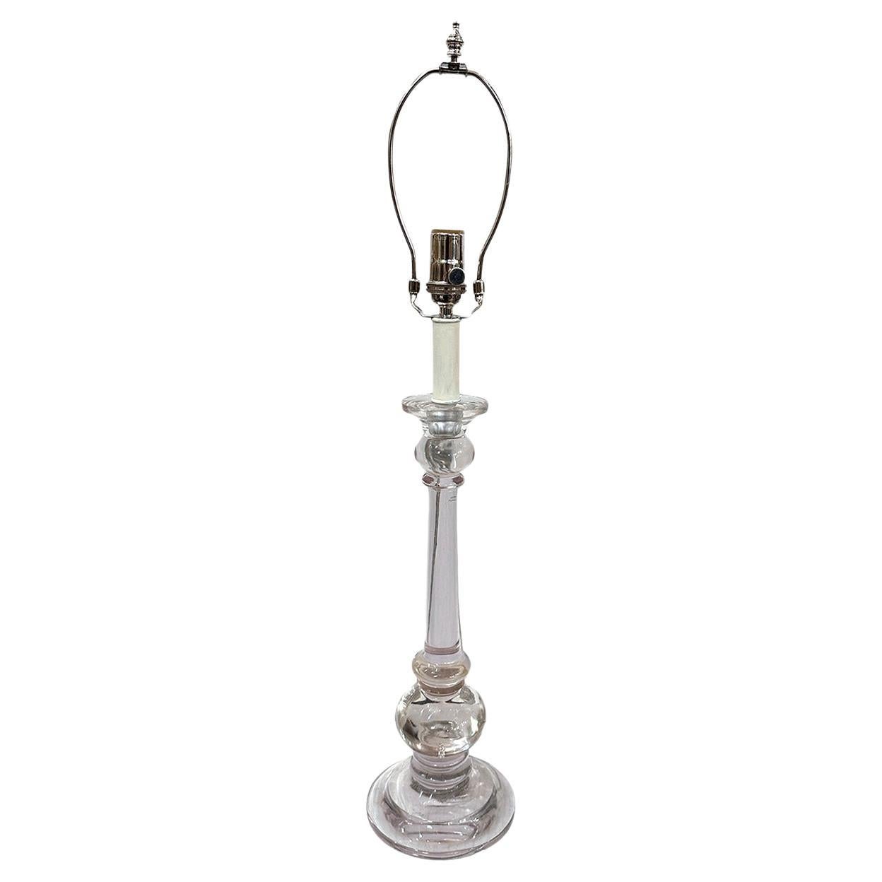 Lampe en verre clair du milieu du siècle