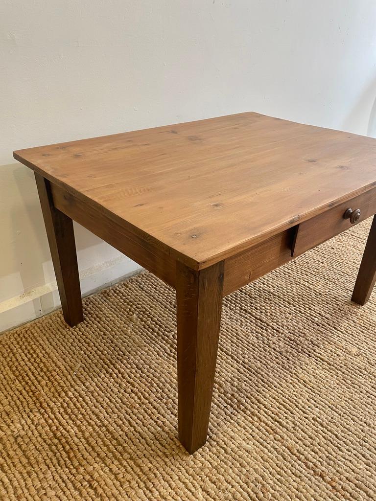 Rustic Midcentury french Coffee Table with Drawer For Sale
