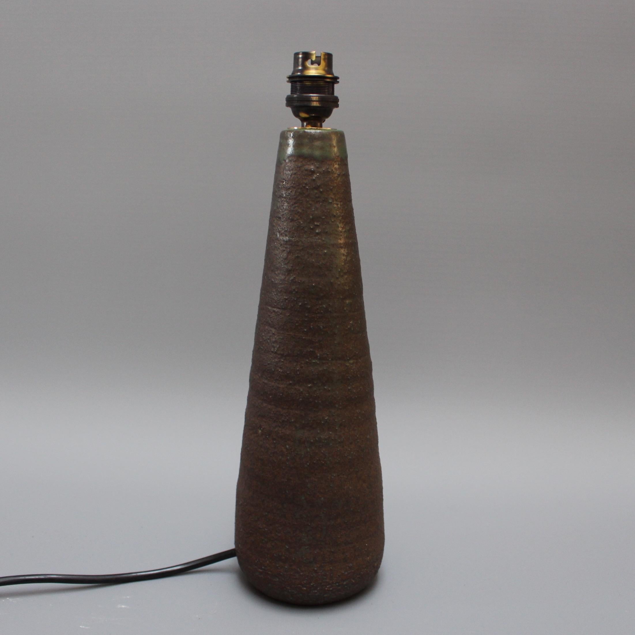 Mid-Century Modern Midcentury French Conical Shaped Ceramic Table Lamp by Jean Rivier, circa 1960s For Sale