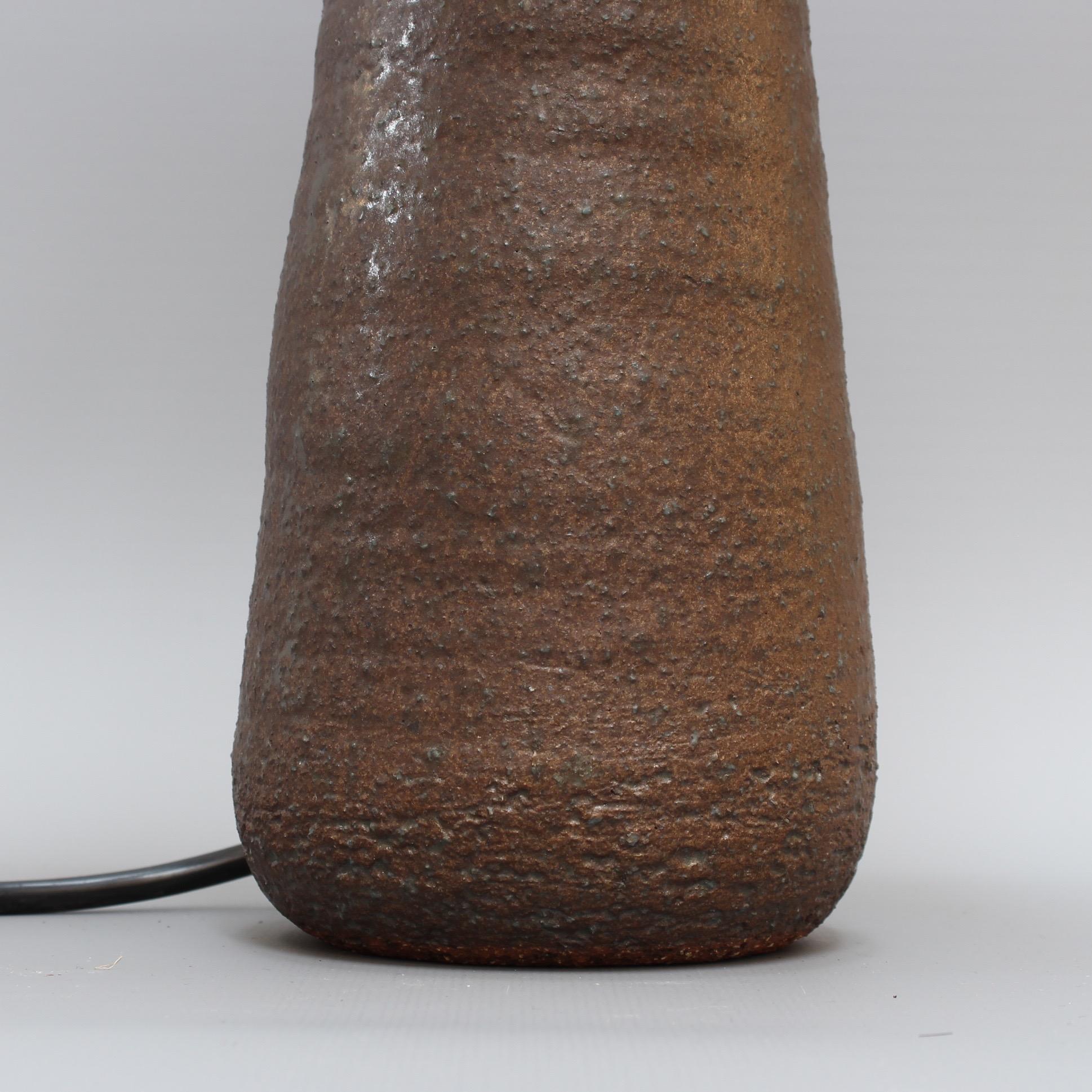 Midcentury French Conical Shaped Ceramic Table Lamp by Jean Rivier, circa 1960s For Sale 1
