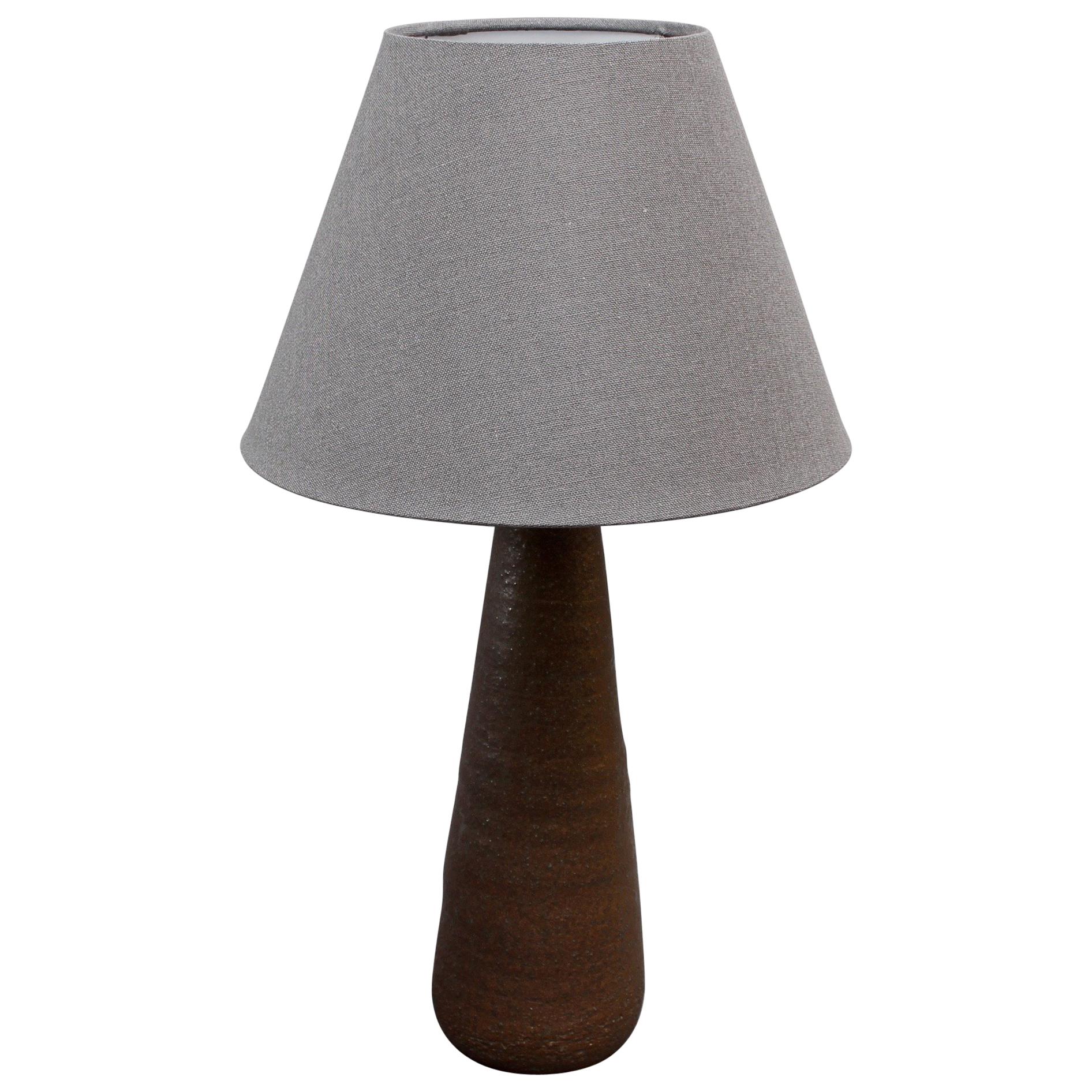 Midcentury French Conical Shaped Ceramic Table Lamp by Jean Rivier, circa 1960s For Sale