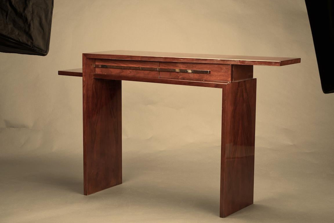  Midcentury French Console in Walnut 1