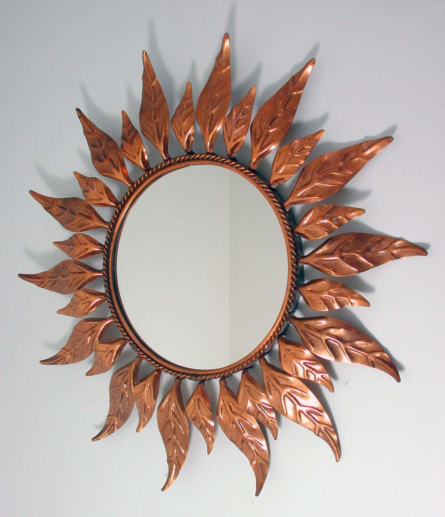 copper sunburst mirror