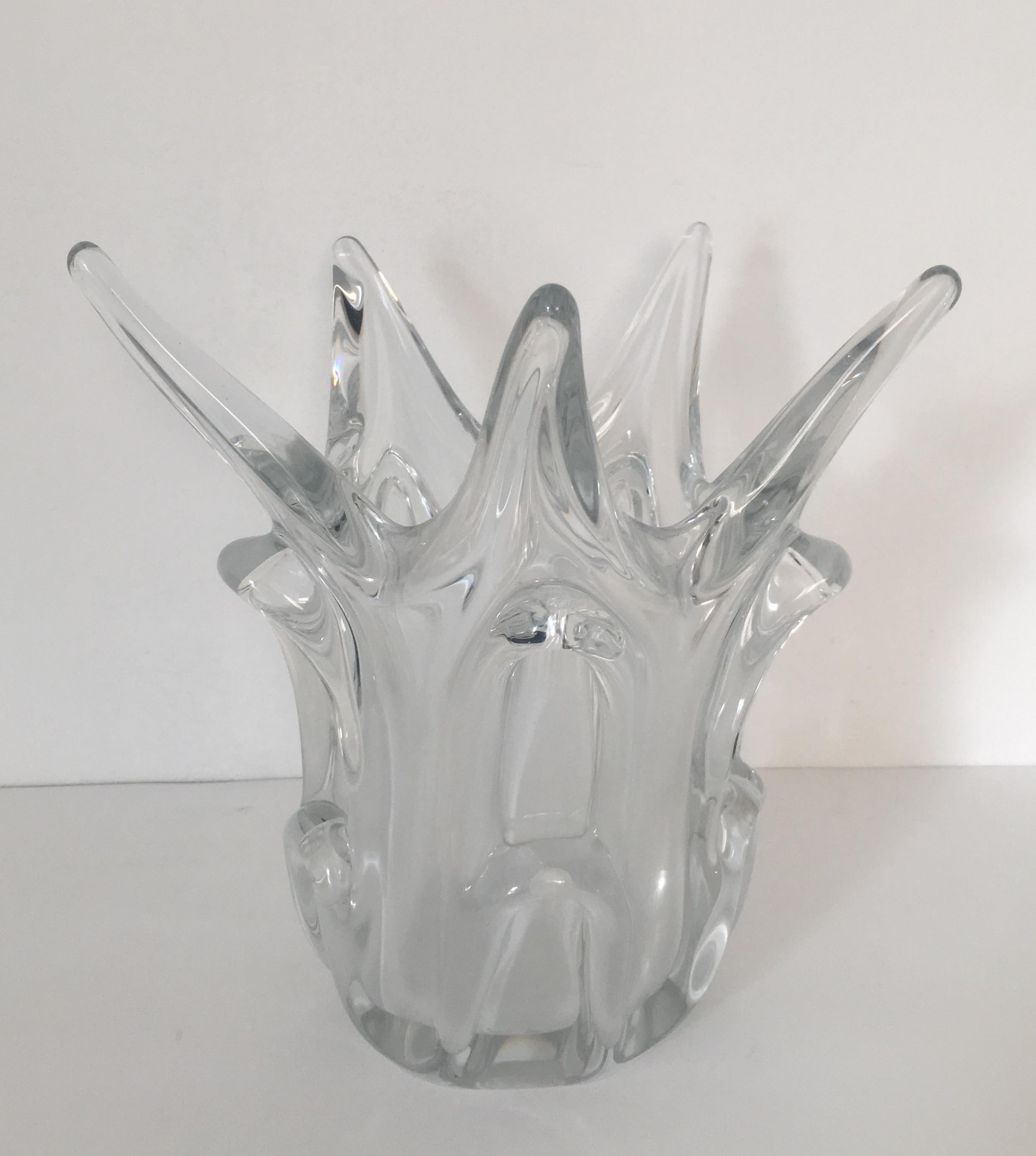 crystal fluted vase