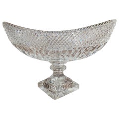 Midcentury French Cut Glass Crystal Decorative Bowl Centerpiece