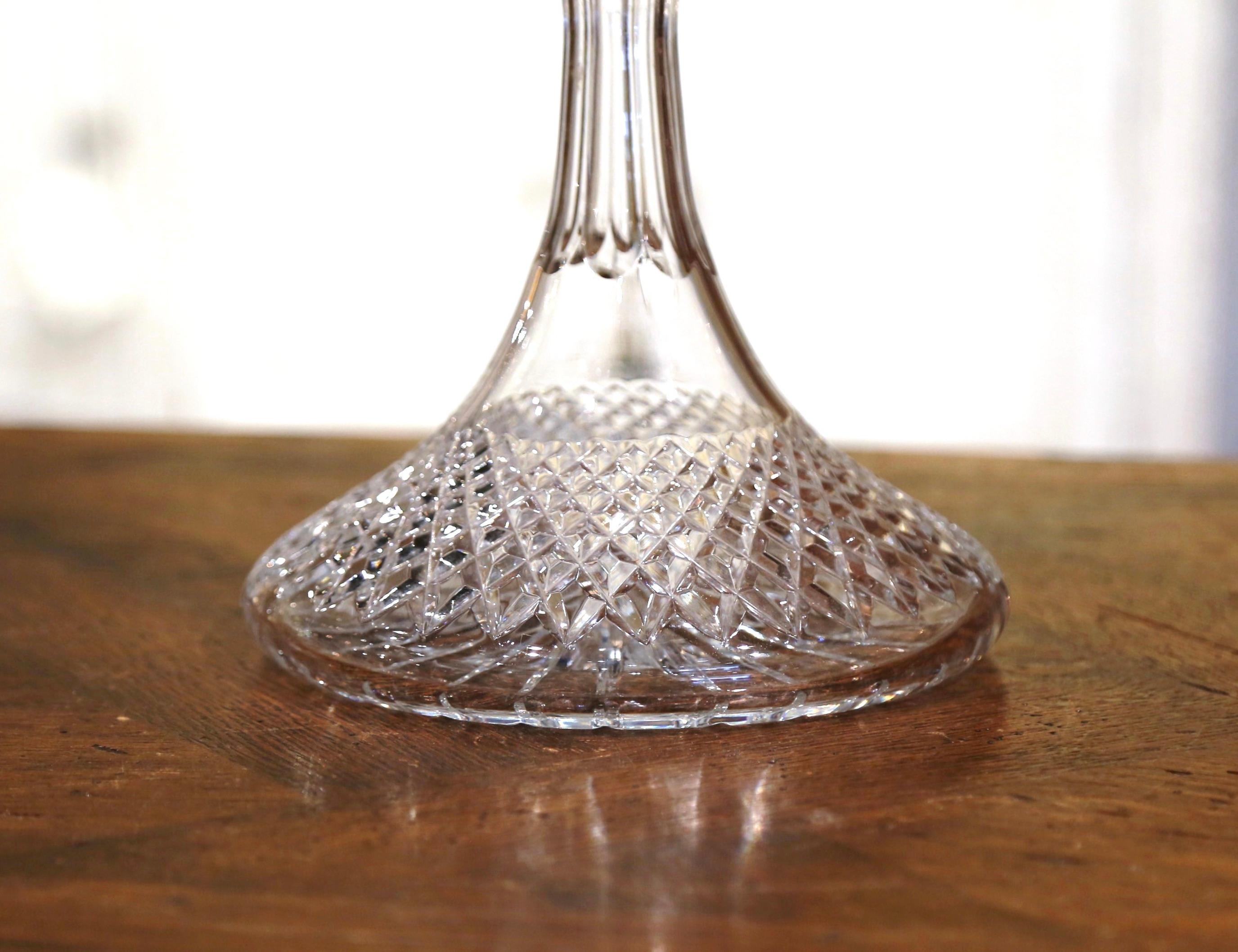 cut glass decanter with stopper