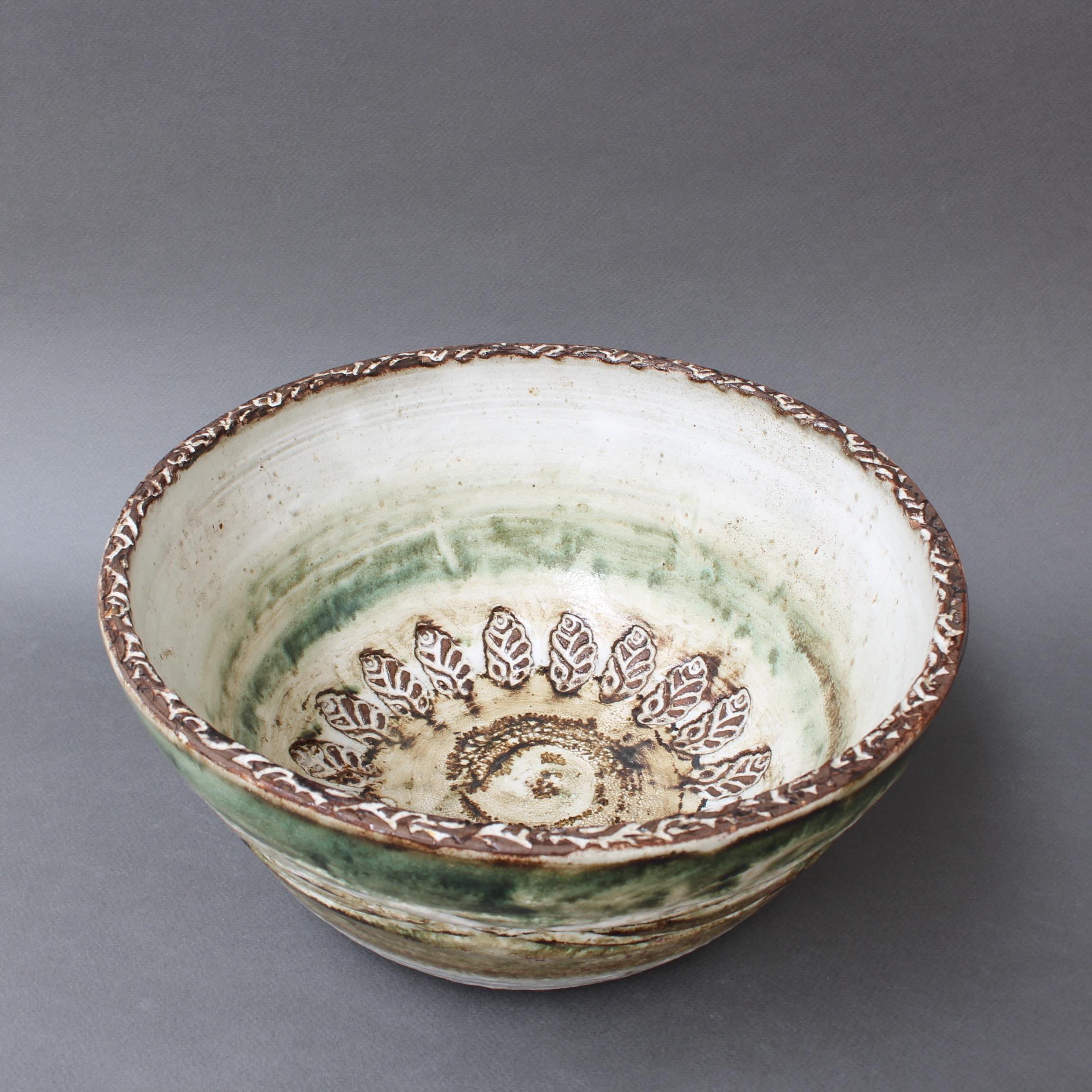 Glazed Midcentury French Decorative Ceramic Bowl by Albert Thiry, circa 1960s
