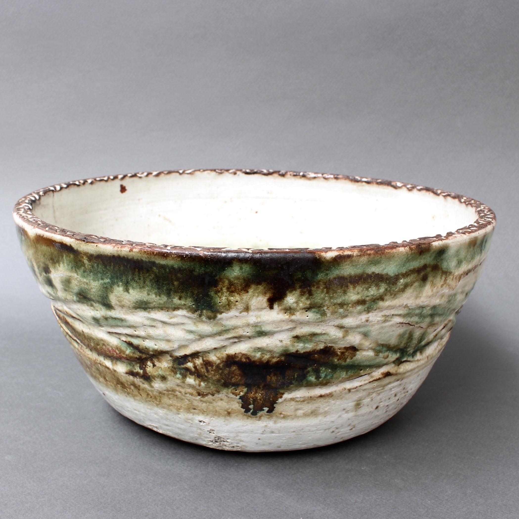 Midcentury French Decorative Ceramic Bowl by Albert Thiry, circa 1960s In Good Condition In London, GB