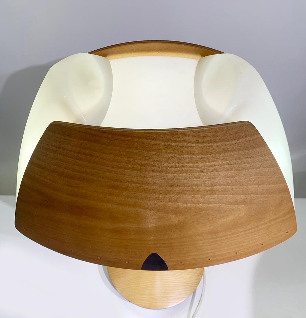 Midcentury French Design Wooden Table Lamp by Lucid, 1970s In Good Condition For Sale In Beirut, LB