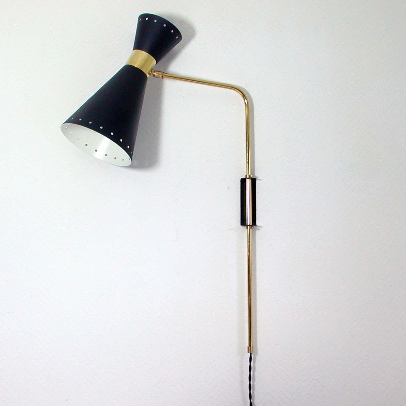 Mid-20th Century Midcentury French Diabolo Wall Light Sconce, 1950s For Sale