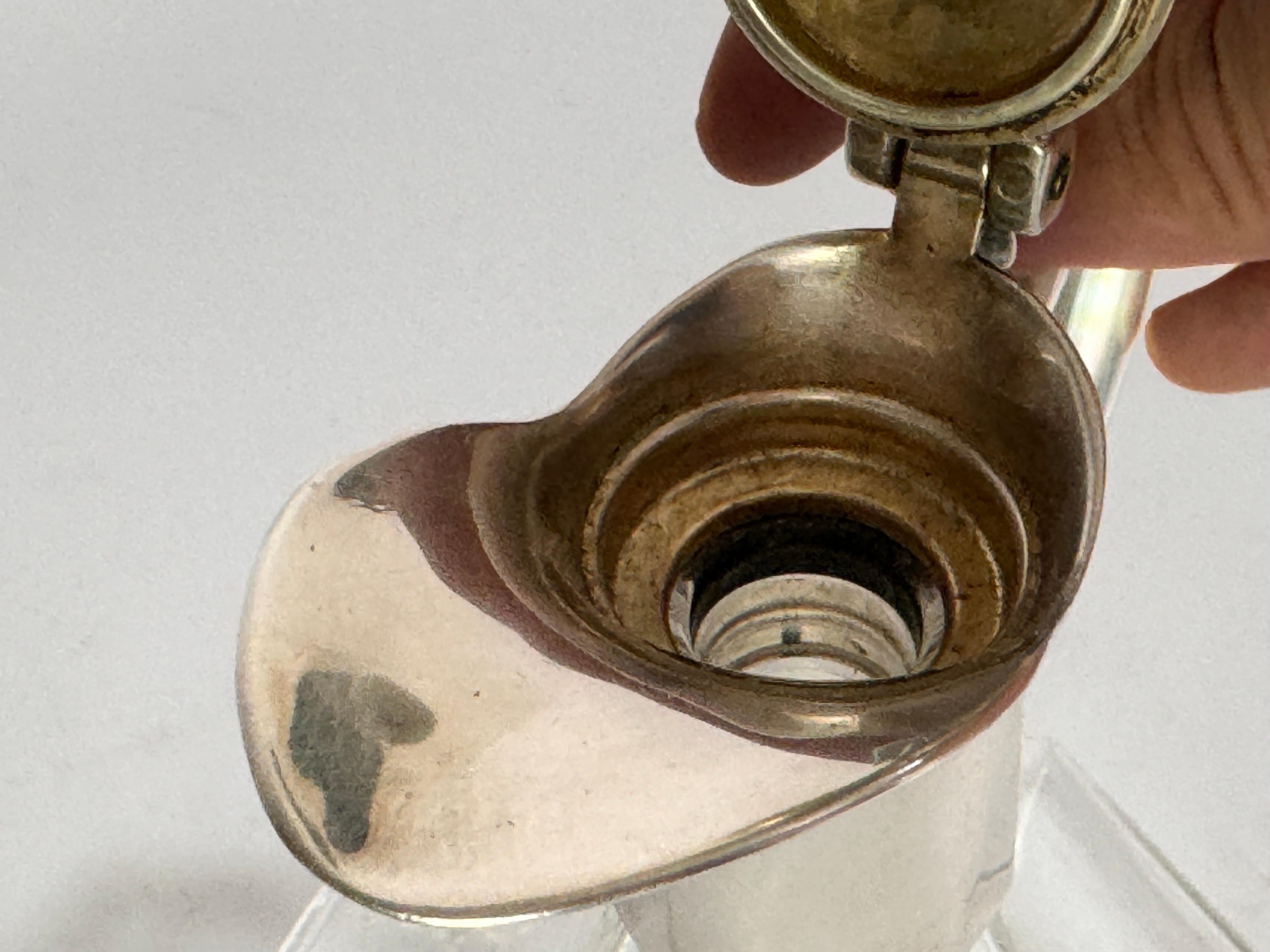 20th Century Midcentury French Glass and Silver Plated Over Brass Wine Decanter with Stopper For Sale