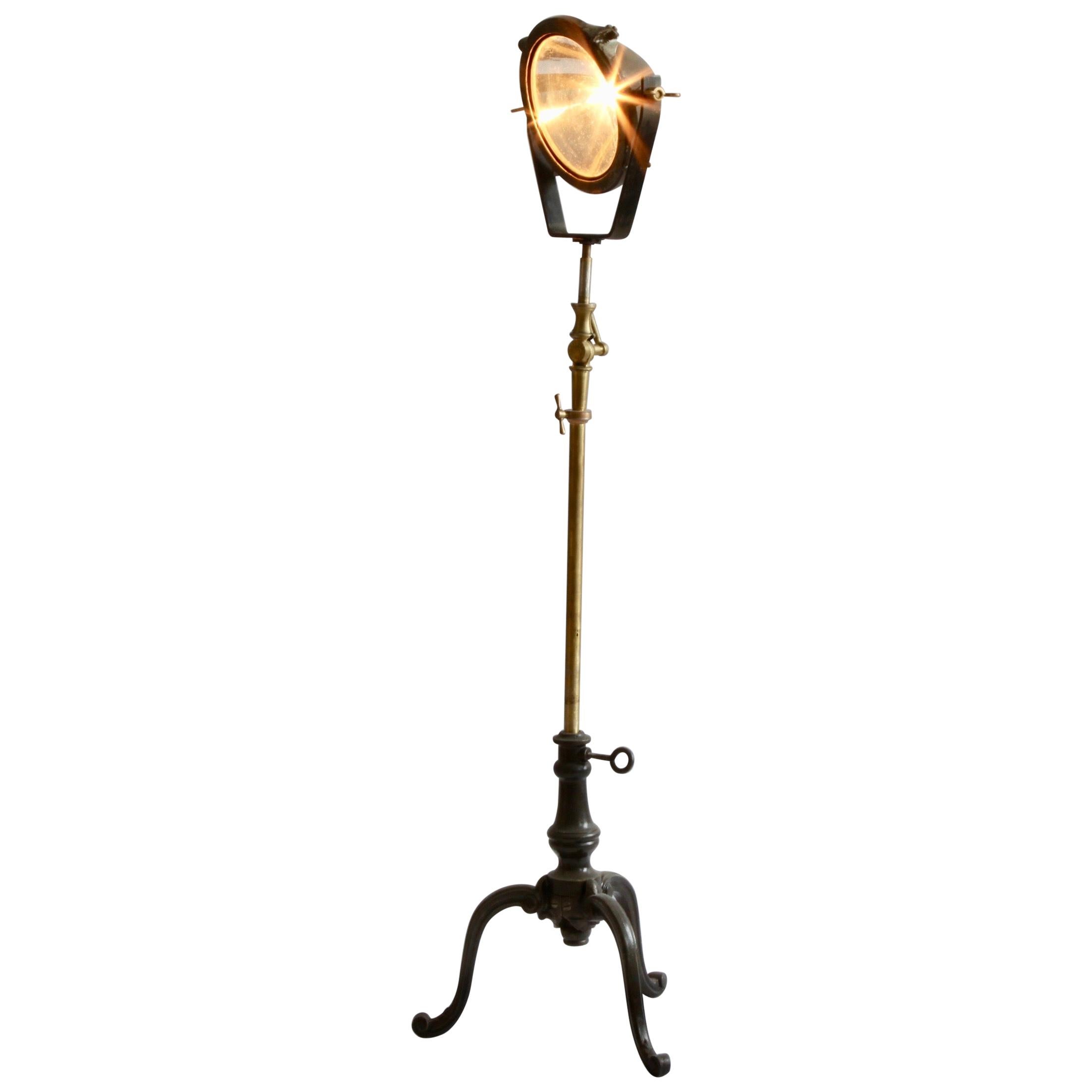 Midcentury French Industrial Freestanding Light For Sale