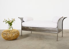 Midcentury Französisch industriellen Stil Stahl Sleigh Daybed