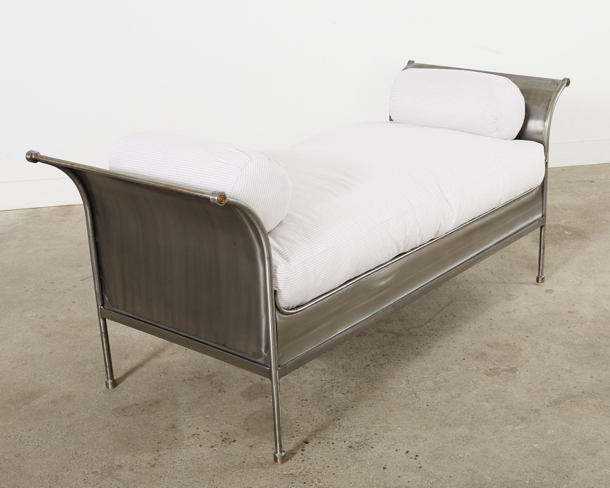 Midcentury French Industrial Style Steel Sleigh Daybed 1