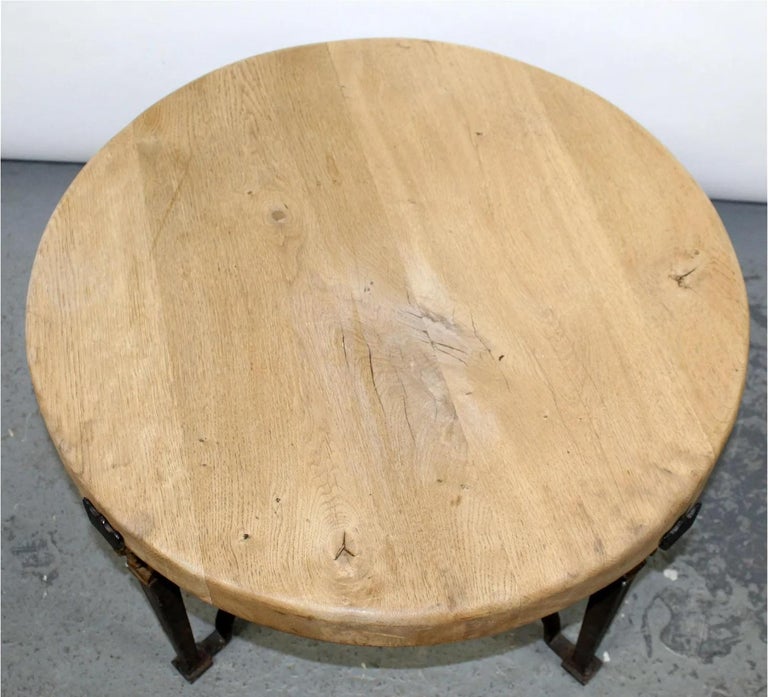 MidCentury French JeanCharles MoreuxStyle Cocktail Table with Iron