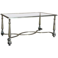 Midcentury French Louis XVI Bronze and Glass Coffee Table Midcentury French Louis XVI Bronze and Glass Coffee Table