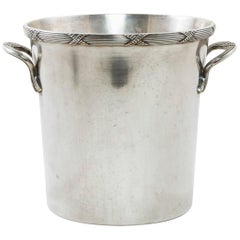 Midcentury French Louis XVI Style Silver Plate Champagne Bucket, Wine Chiller