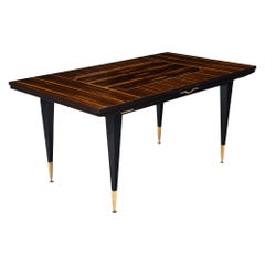 Vintage Midcentury French Macassar Dining Table