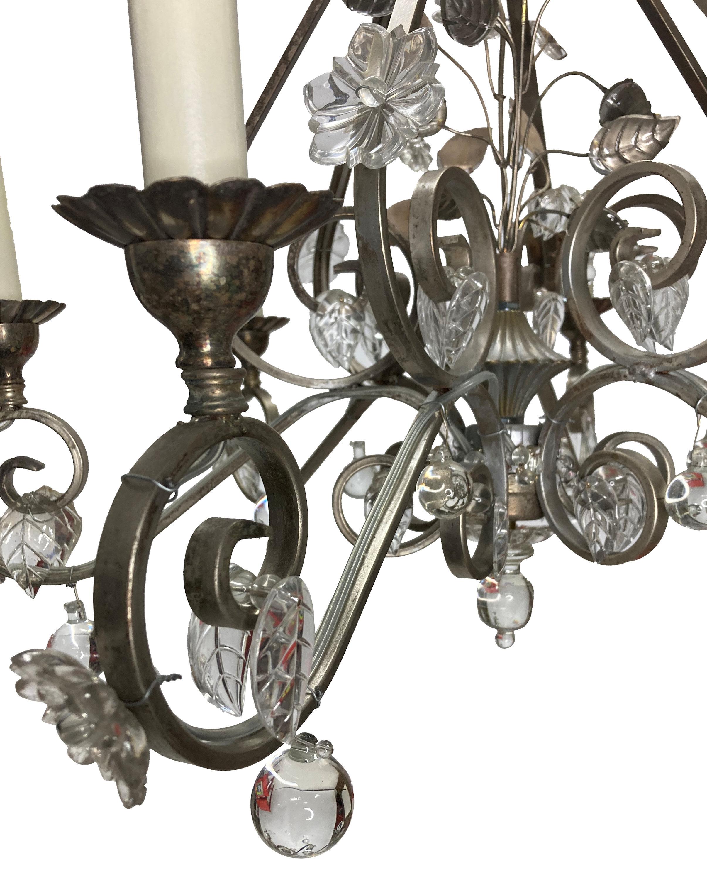 Midcentury French Maison Bagues Style Chandelier For Sale 1