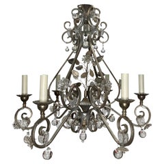 Vintage Midcentury French Maison Bagues Style Chandelier