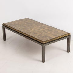 Midcentury French Maison Jansen Bronze and Églomisé Coffee Table