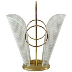 Midcentury French Matégot Style White Umbrella Stand, 1950s