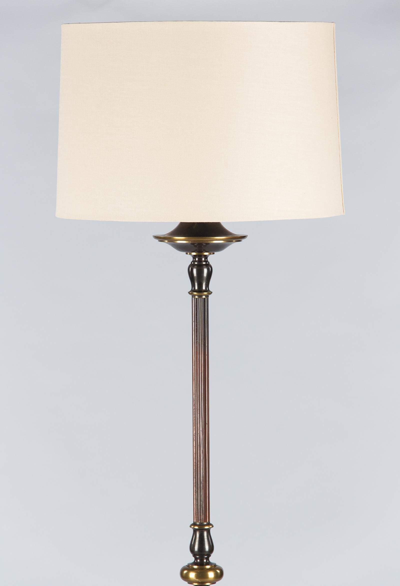 Midcentury French Metal and Brass Floor Lamp, 1960s 4