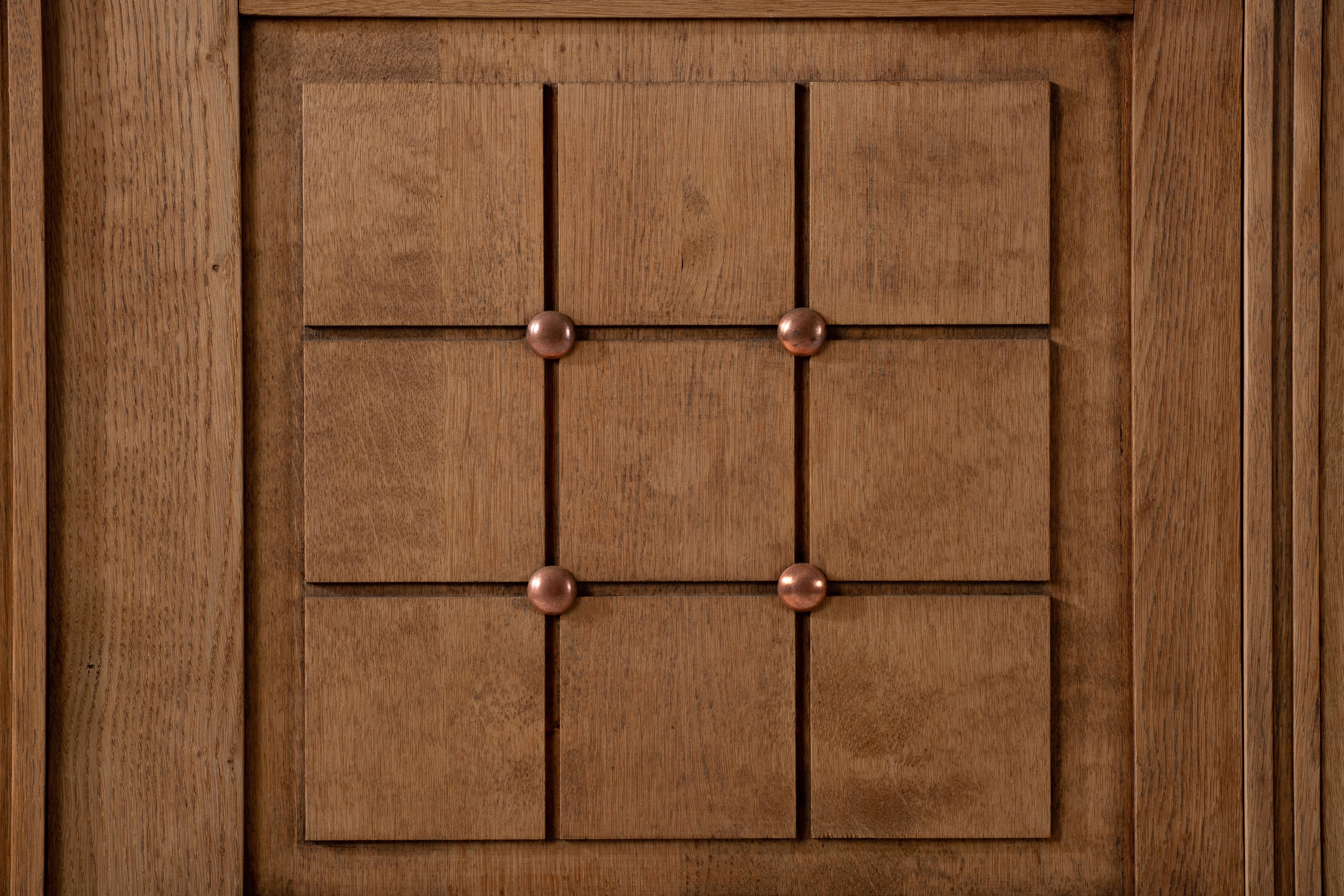 Midcentury French Natural Oak Wardrobe For Sale 5