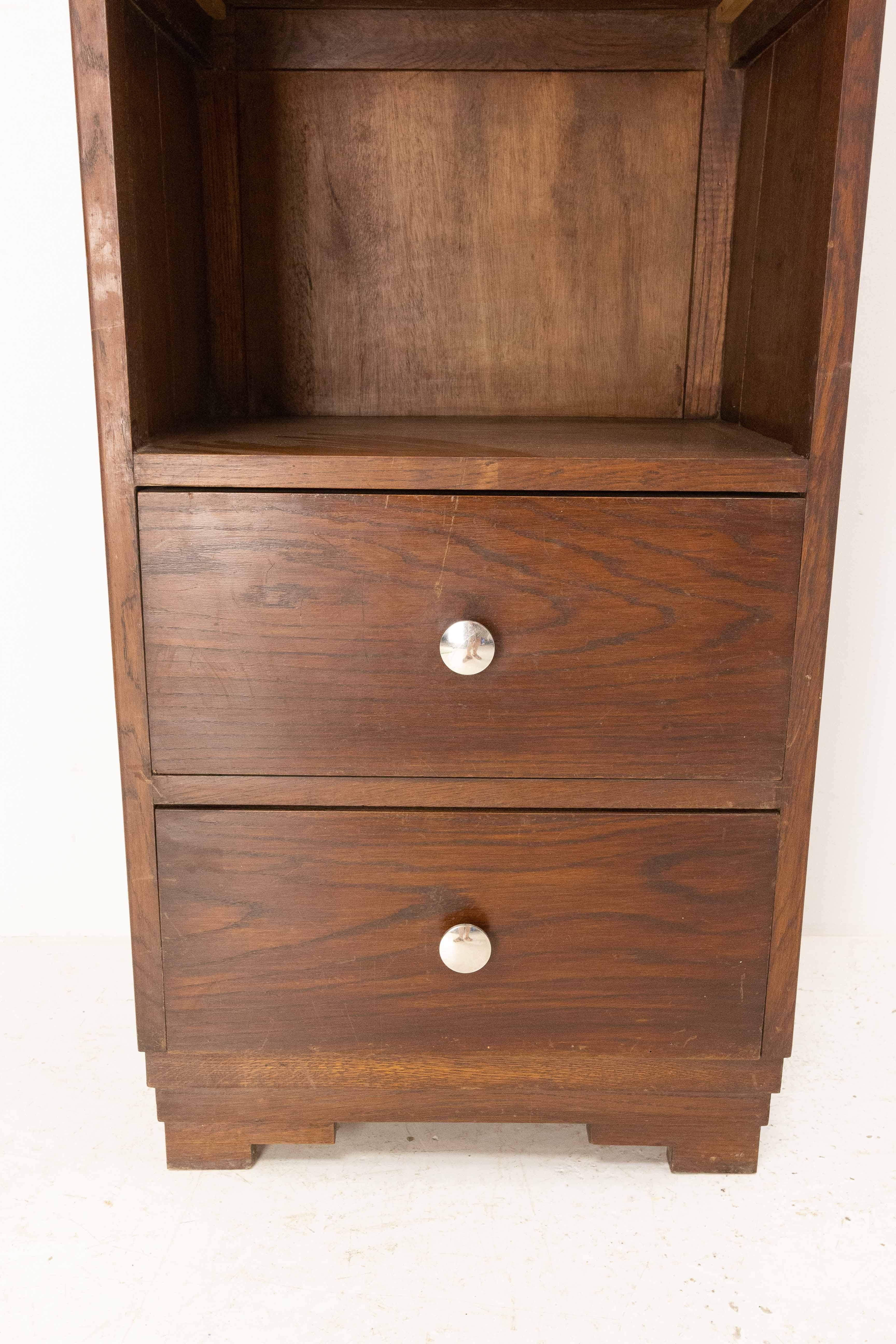 Mid-Century French Oak Desk-Cabinet, circa 1940 For Sale 1