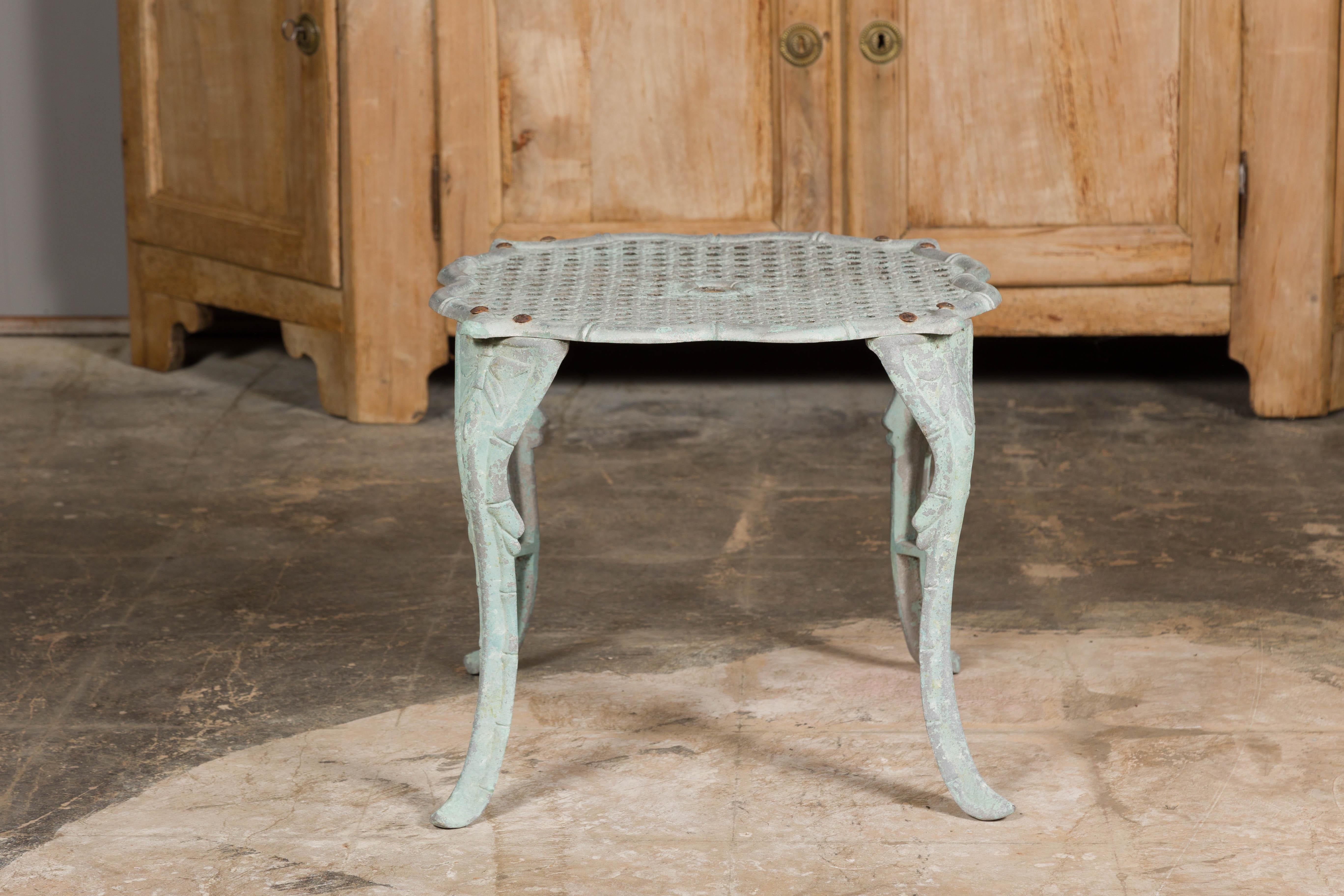 Midcentury French Painted Metal Low Side Table with Cabriole Legs For Sale 9