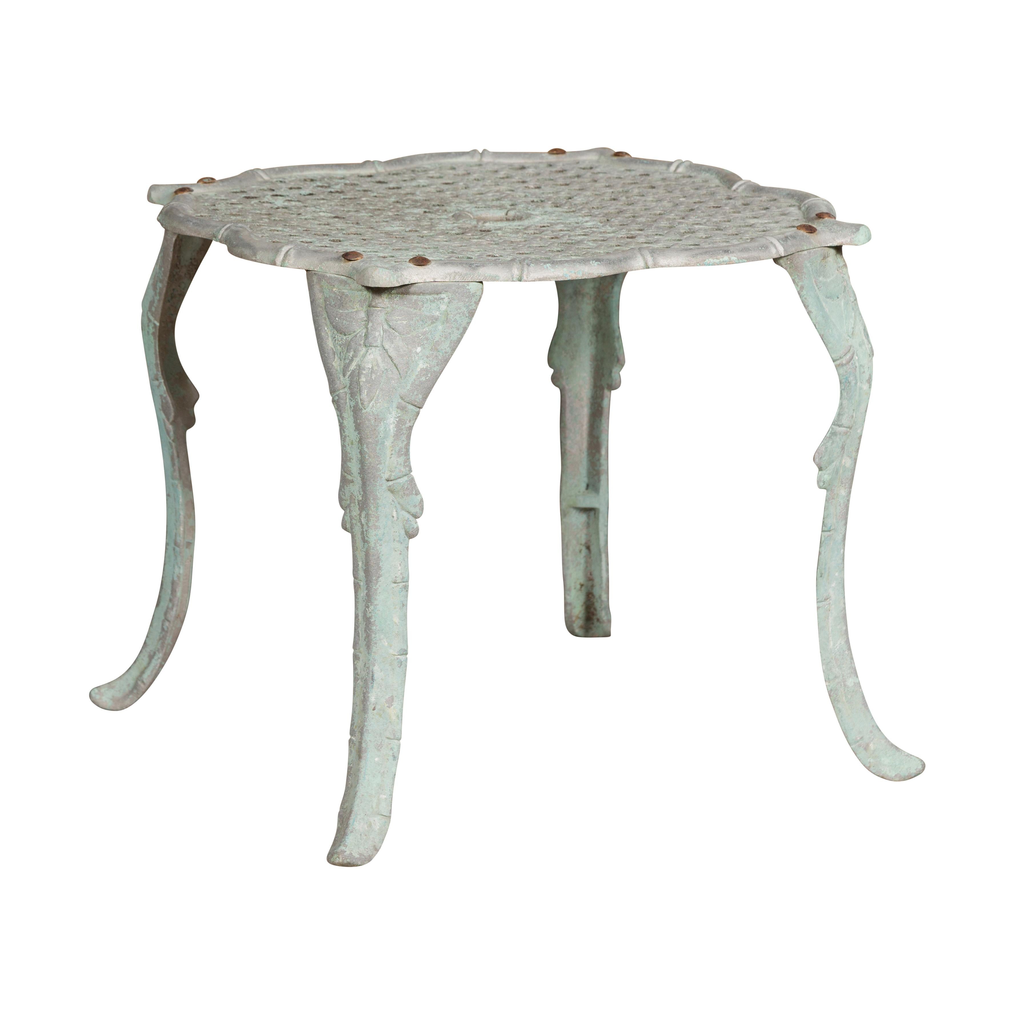 Midcentury French Painted Metal Low Side Table with Cabriole Legs For Sale 10