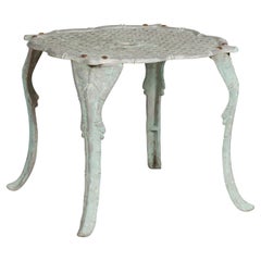 Used Midcentury French Painted Metal Low Side Table with Cabriole Legs