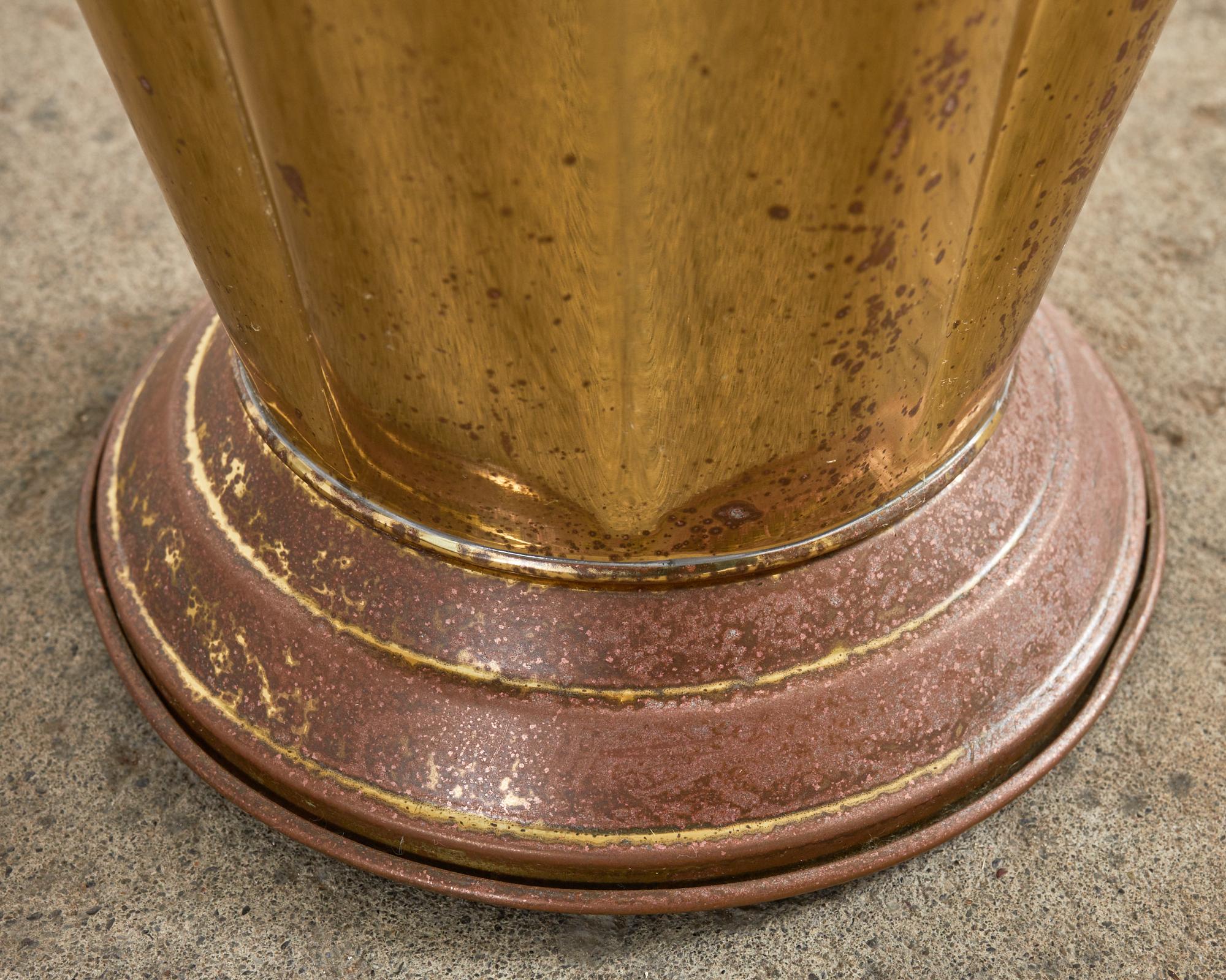 20th Century Mid-Century French Patinated Brass Formed Umbrella Stand