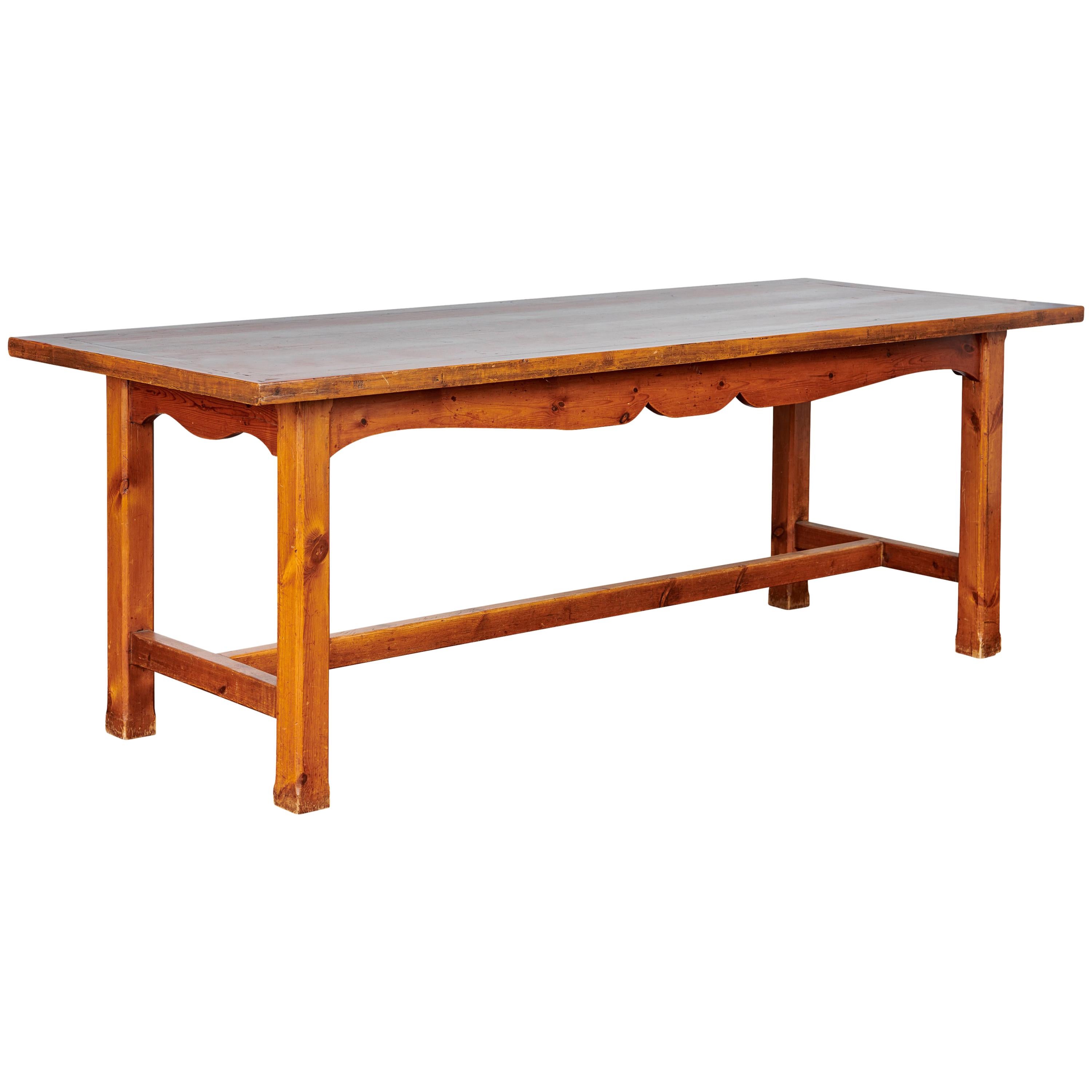 Midcentury French Pine Province Dining Table For Sale