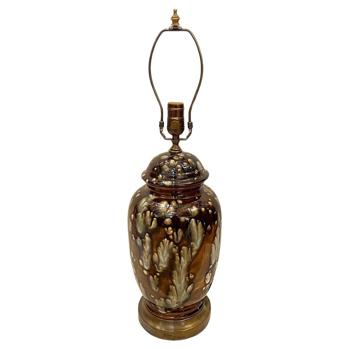 Midcentury French Porcelain Lamp