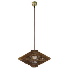 Midcentury French Rattan Pendant, 1960s