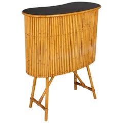 Midcentury French Riviera Bamboo and Rattan Bar