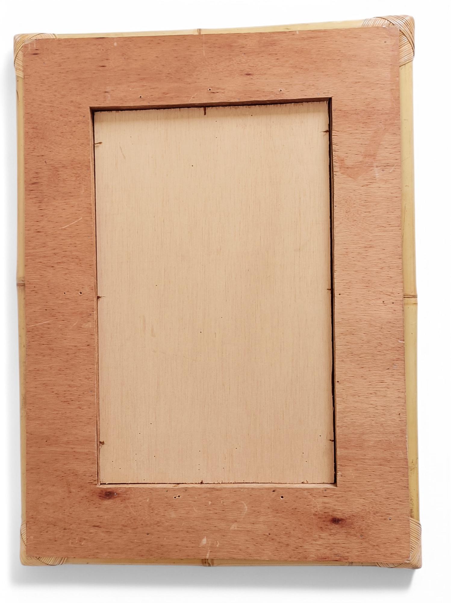 Bamboo Rattan Large Mirror In The Style of Dior Home, 1960s For Sale 3