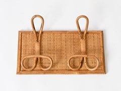 Perchero de bambú, ratán y mimbre de la Riviera francesa de mediados de siglo, Italia, años 60