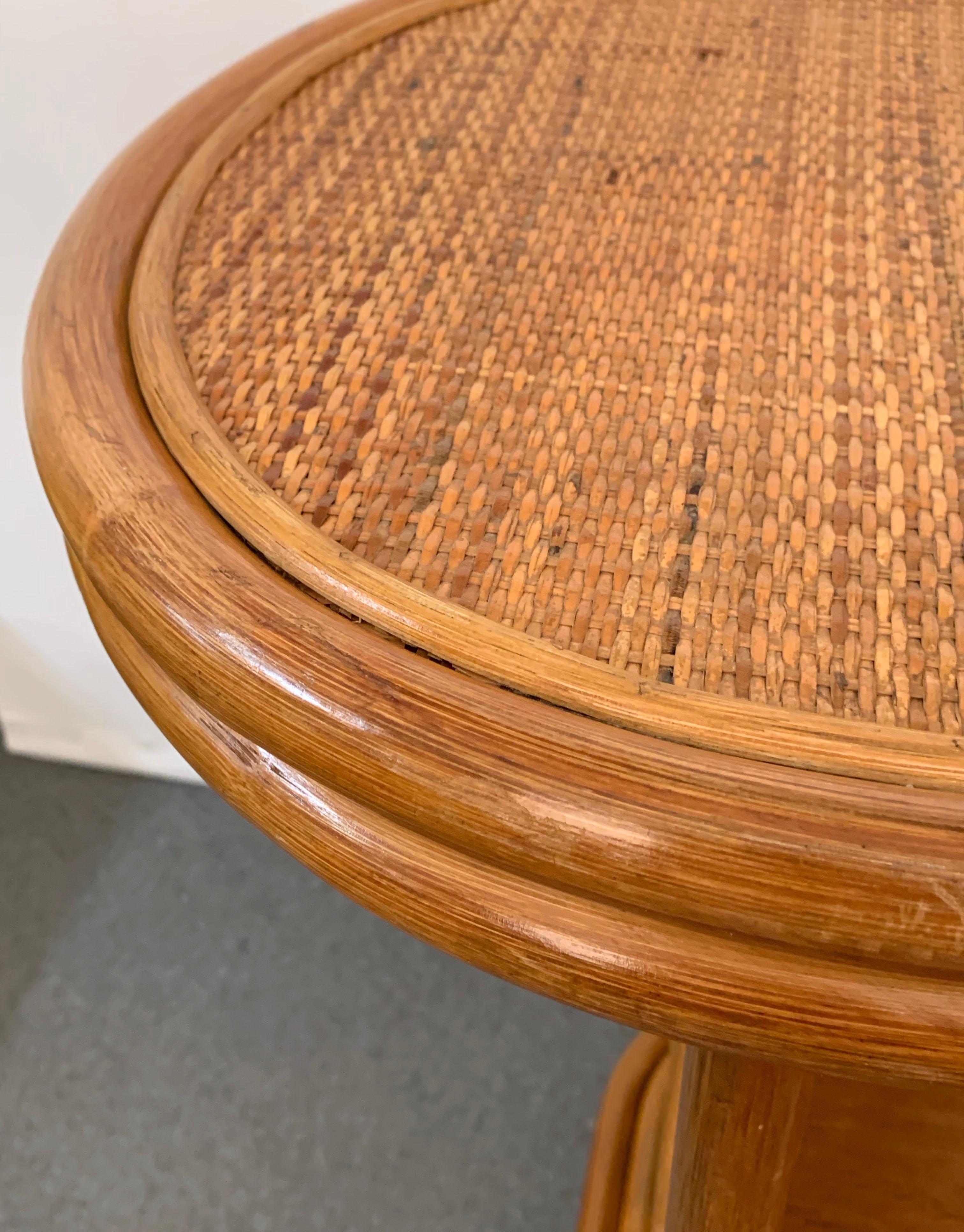 Midcentury French Riviera Wien Rattan and Bamboo Dry Bar, Italy, 1960s 10